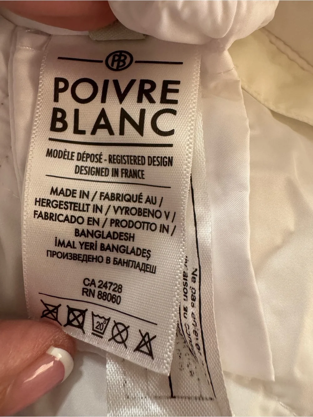 Kids Poivre Blanc White Snow Bib Overalls — Insulated Winter One-Piece Sz 6